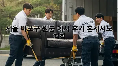 서울 마포구 원룸 이사 후기: 혼자서도 척척!